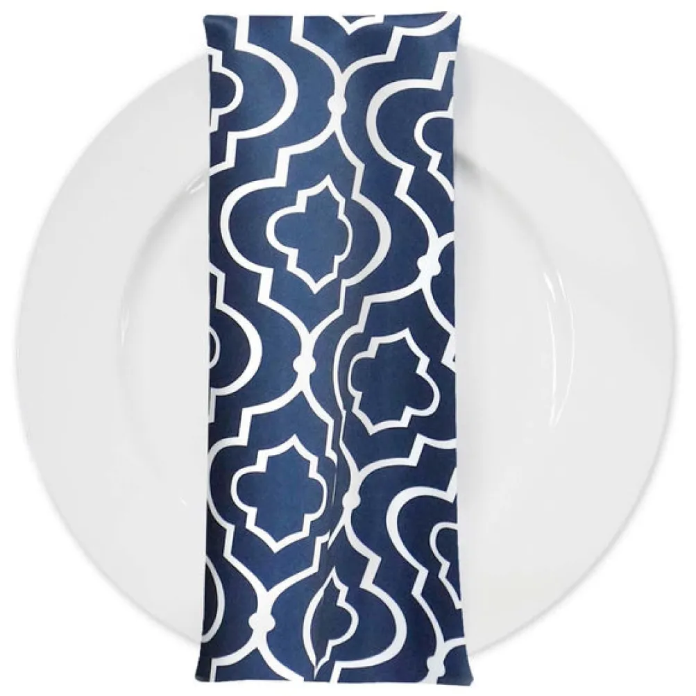 Gatsby Print (Lamour) Table Napkin in Navy