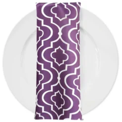 Gatsby Print (Lamour) Table Napkin in Plum
