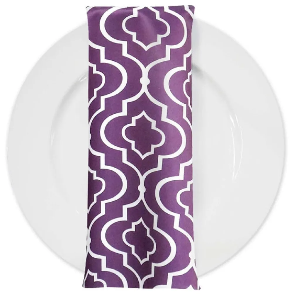 Gatsby Print (Lamour) Table Napkin in Plum