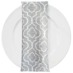 Gatsby Print (Lamour) Table Napkin in Silver