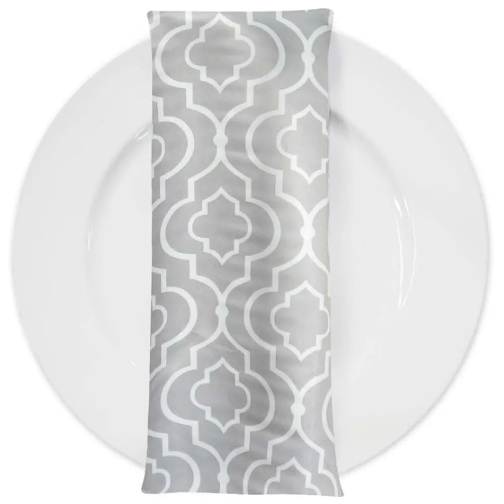 Gatsby Print (Lamour) Table Napkin in Silver