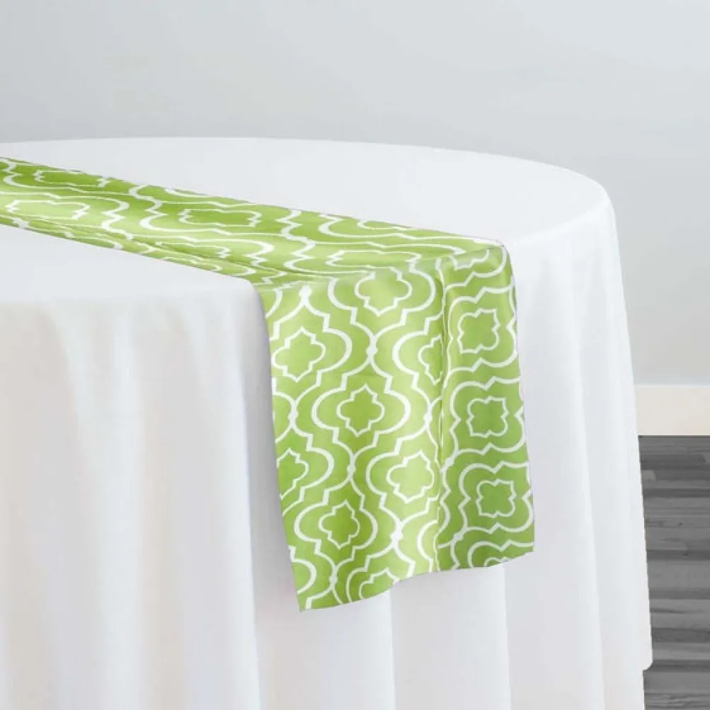 Gatsby Print (Lamour) Table Runner in Avocado
