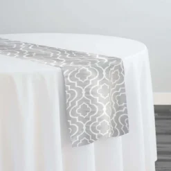 Gatsby Print (Lamour) Table Runner in Silver