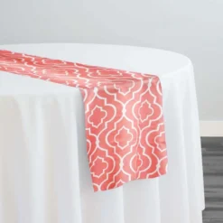 Gatsby Print (Lamour) Table Runner in Coral