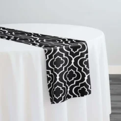 Gatsby Print (Lamour) Table Runner in Black