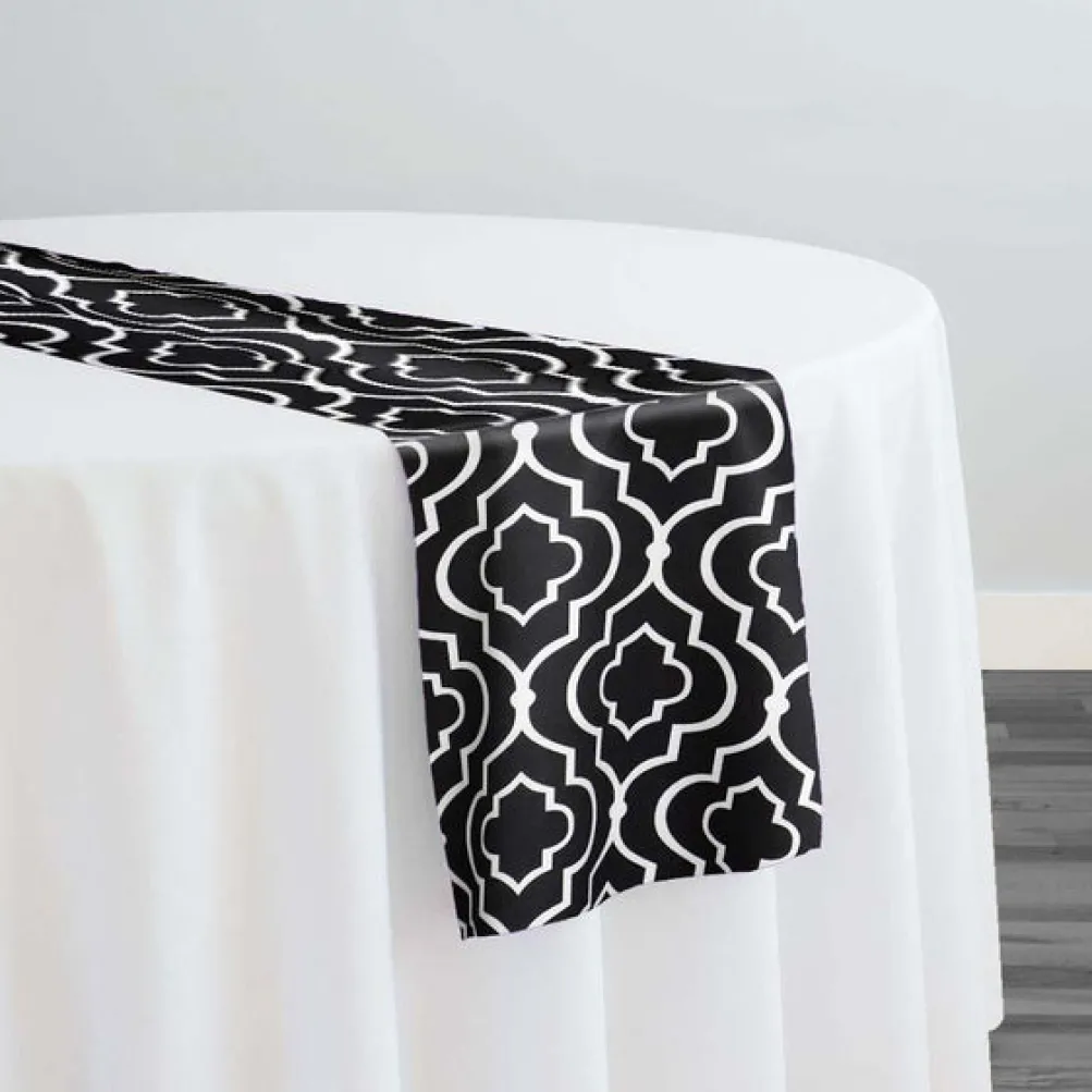 Gatsby Print (Lamour) Table Runner in Black
