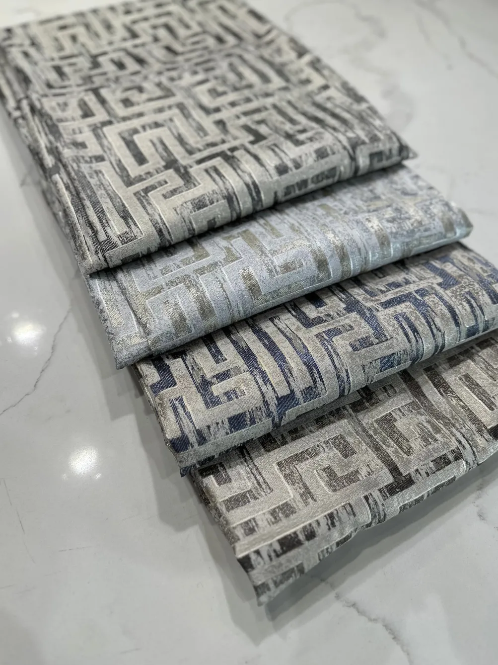Gio Jacquard Table Linen in Blue
