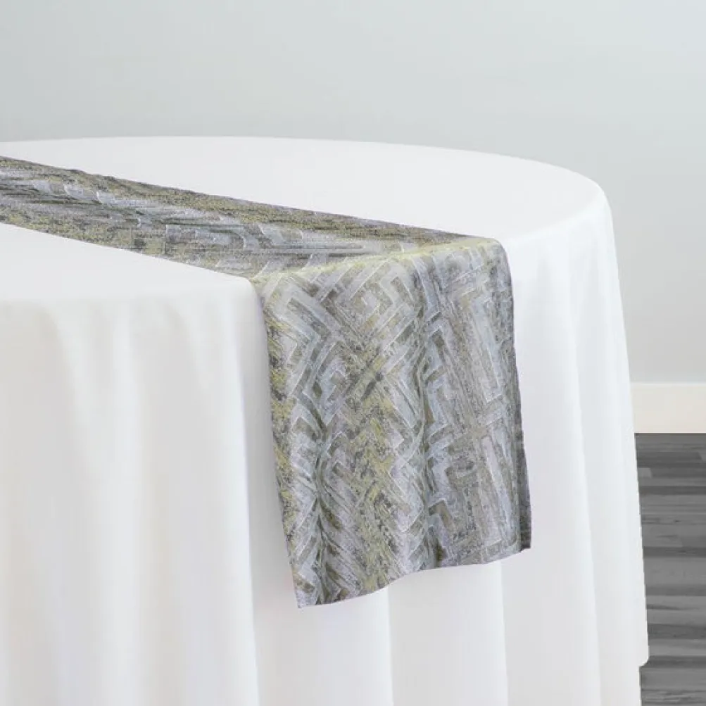 Gio Jacquard Table Runner in Ivory
