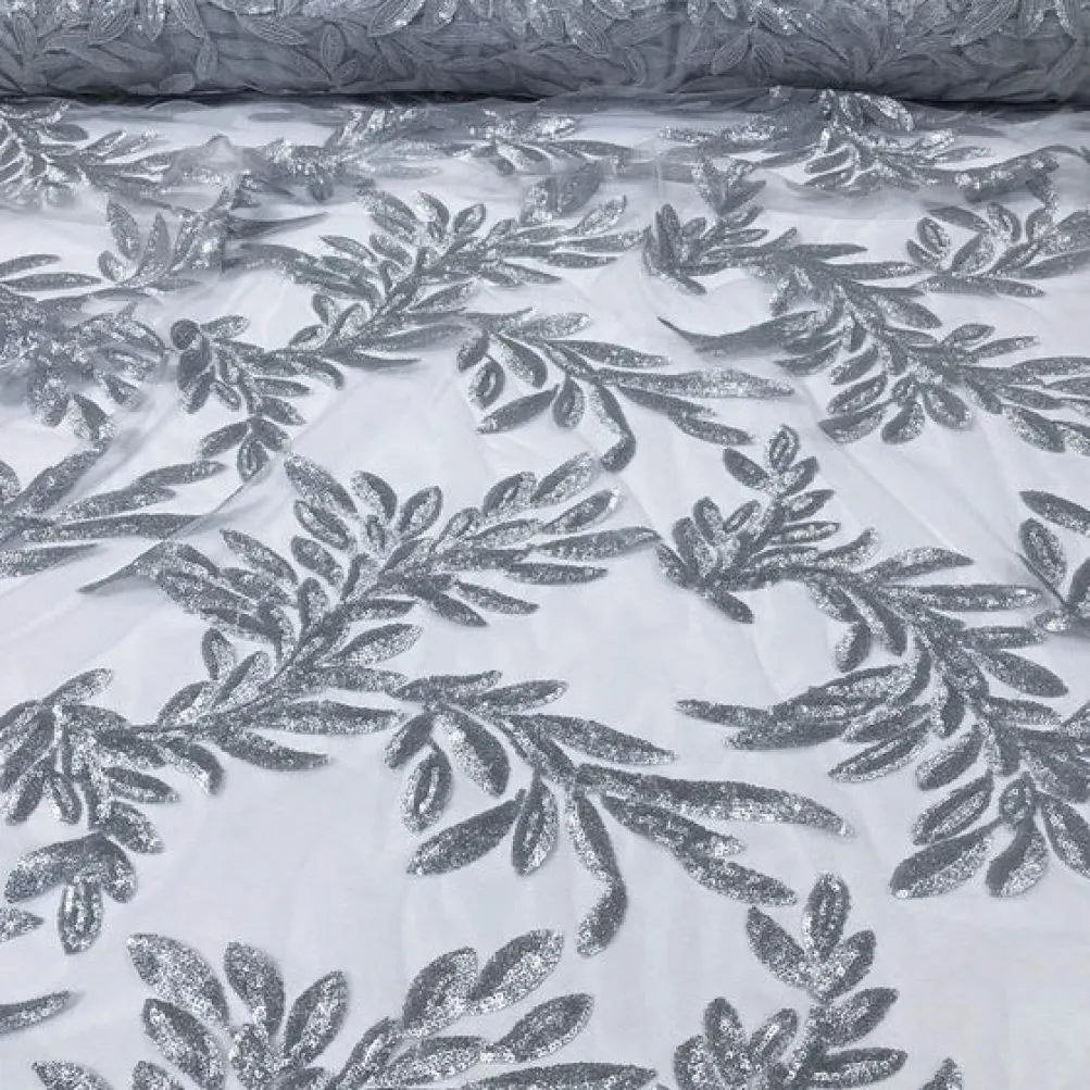 Giselle Sequins Table Runner in Silver