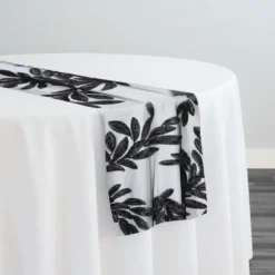 Giselle Sequins Table Runner in Black