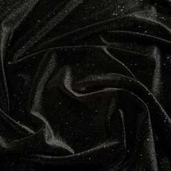 Glitter Velour Table Linen in Black