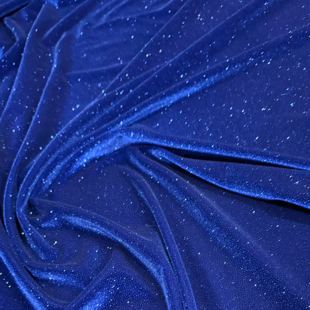 Glitter Velour Table Linen in Royal