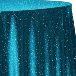 Glitter Velour Table Linen in Jade