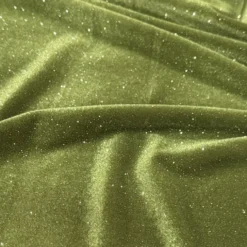 Glitter Velour Table Linen in Olive