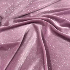 Glitter Velour Table Linen in Dusty Pink