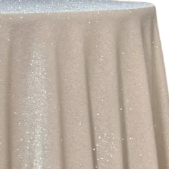 Glitter Velour Table Linen in Beige