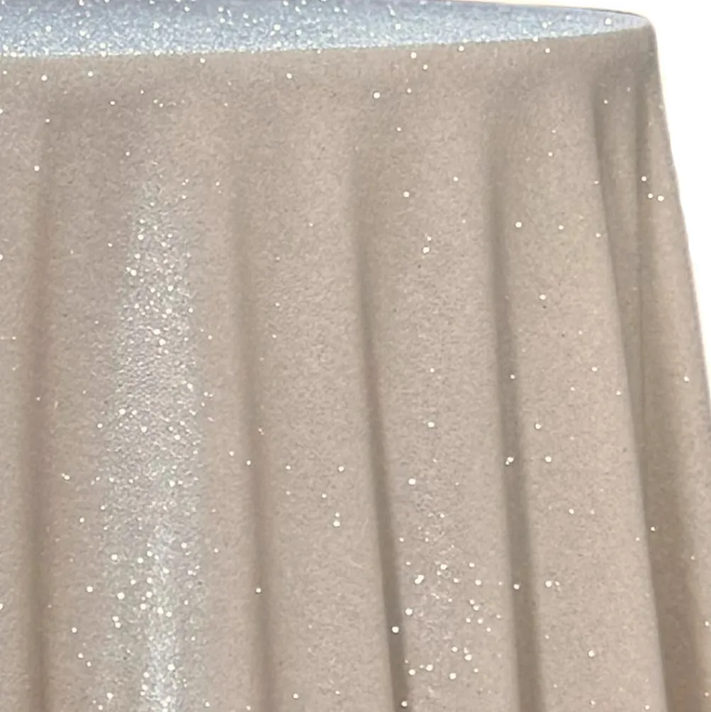Glitter Velour Table Linen in Beige