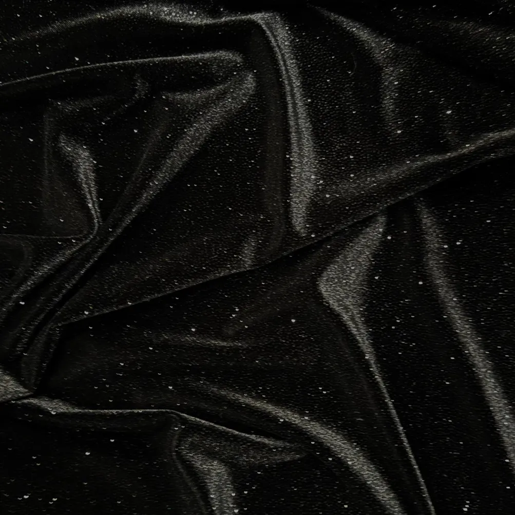 Glitter Velour Table Napkin in Black