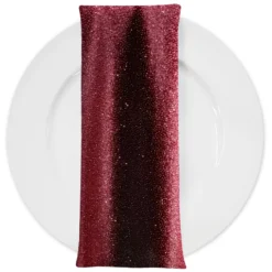 Glitter Velour Table Napkin in Burgundy