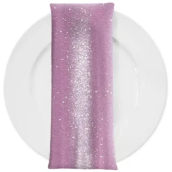 Glitter Velour Table Napkin in Dusty Pink
