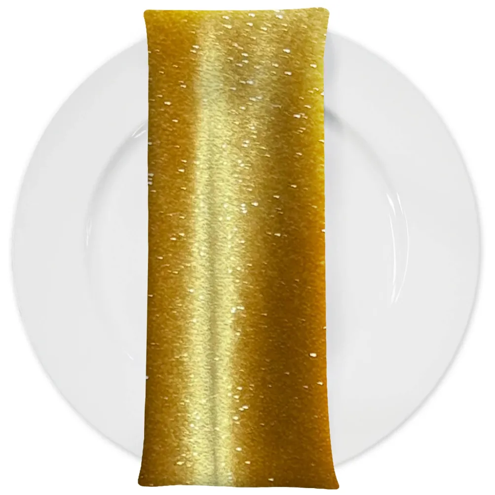 Glitter Velour Table Napkin in Gold