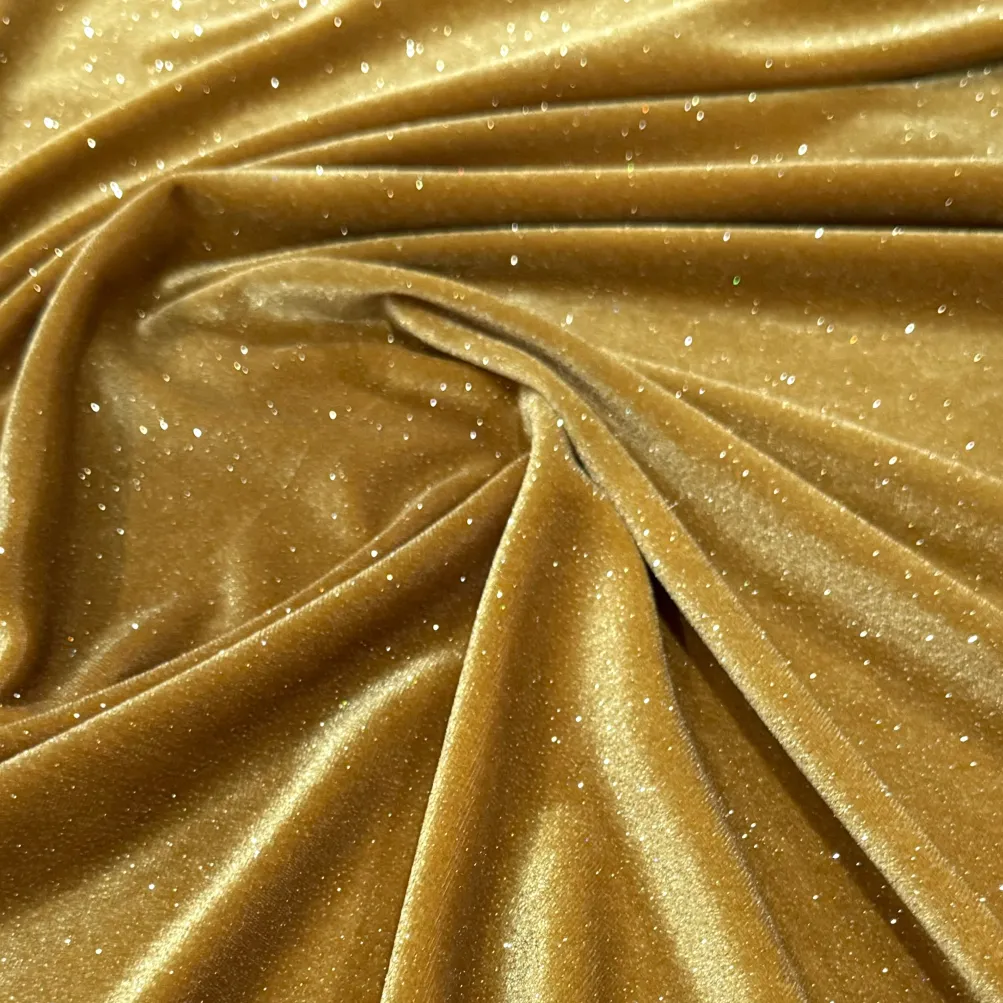 Glitter Velour Table Napkin in Gold