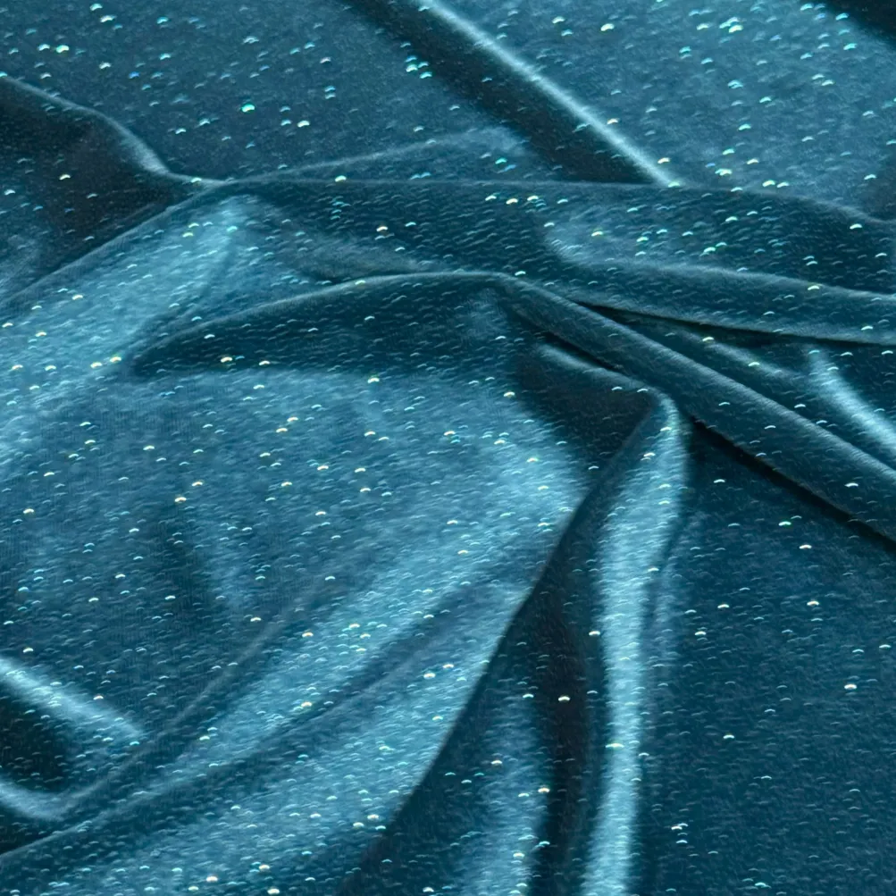 Glitter Velour Table Napkin in Jade