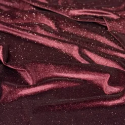 Glitter Velour Table Runner in Burgundy