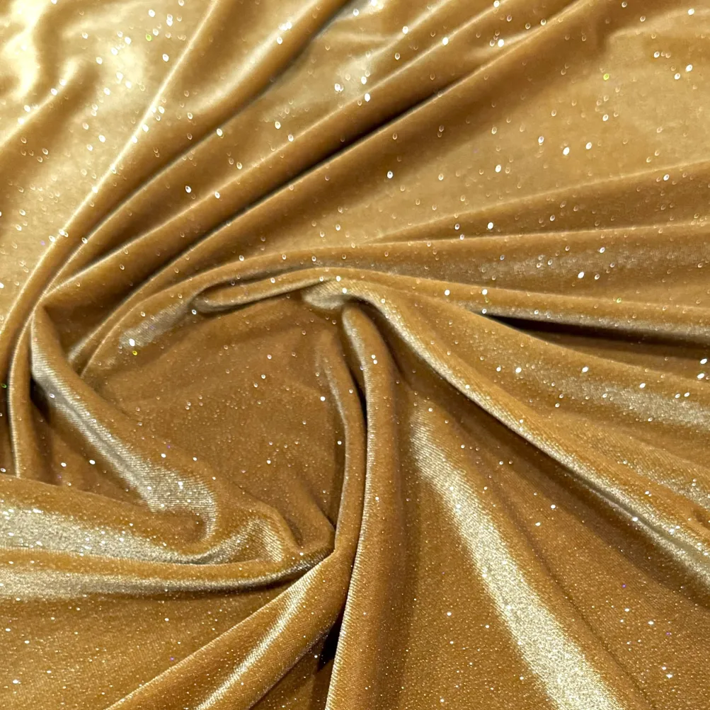 Glitter Velour Table Runner in Gold