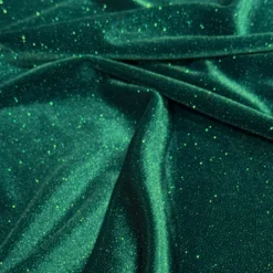 Glitter Velour Table Runner in Hunter Green