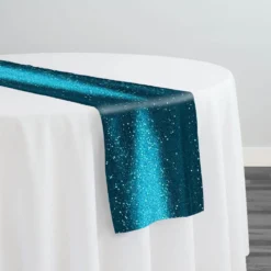 Glitter Velour Table Runner in Jade