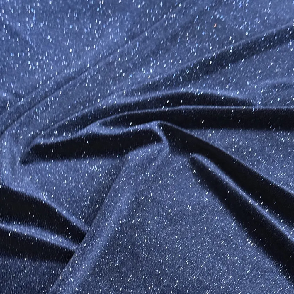 Glitter Velour Table Runner in Navy