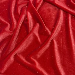 Glitter Velour Table Runner in Red