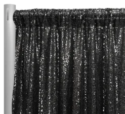 Glitz Sequins Drapery Panel in Black