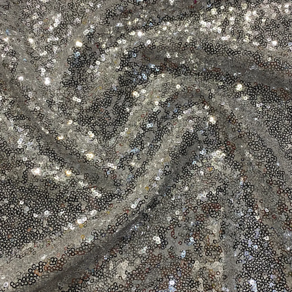 Glitz Sequins Drapery Panel in Silver
