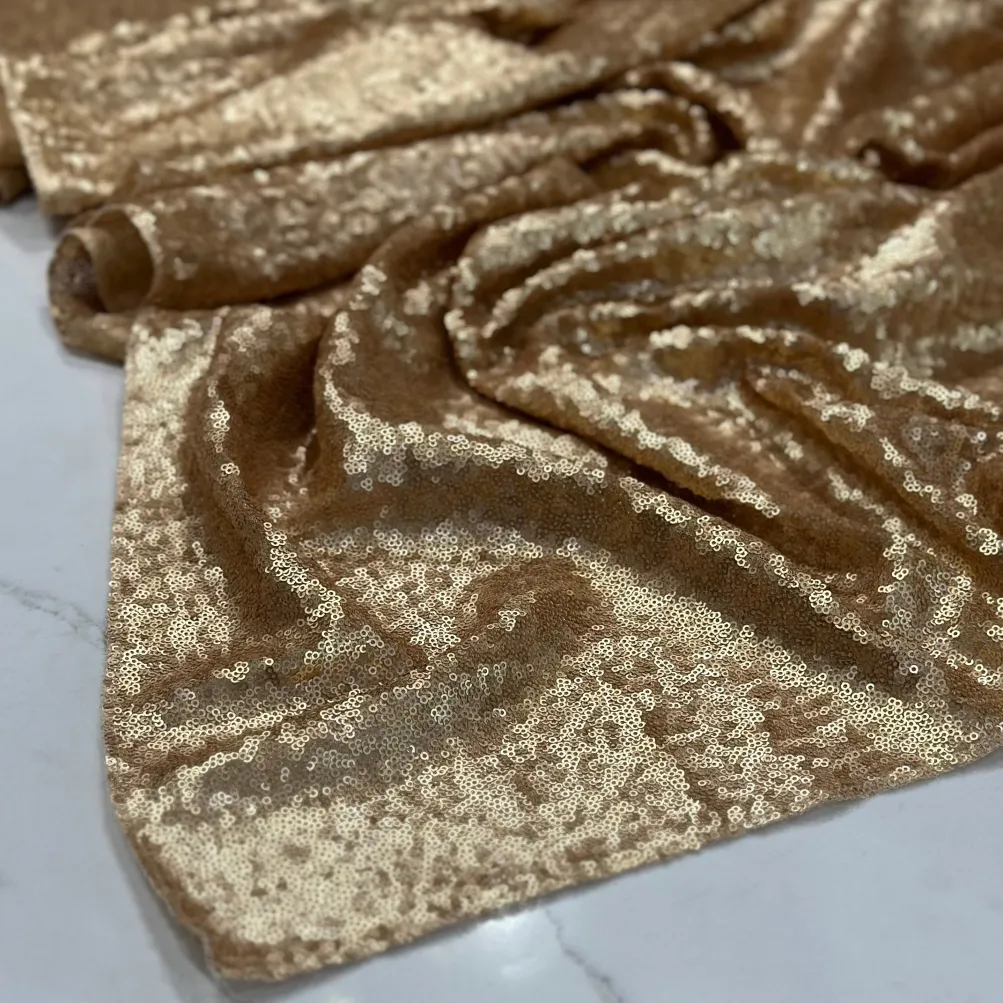 Glitz Sequins Drapery Panel in Antique Gold