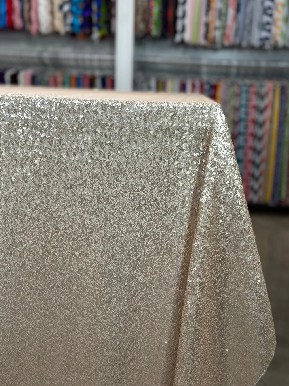 Glitz Sequins Table Linen in Blush Matte