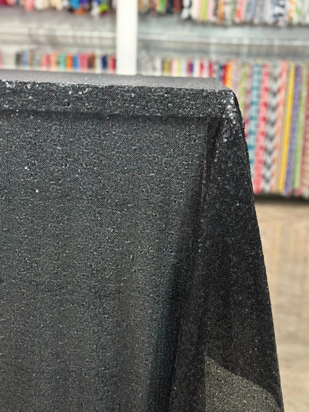 Glitz Sequins Table Linen in Black