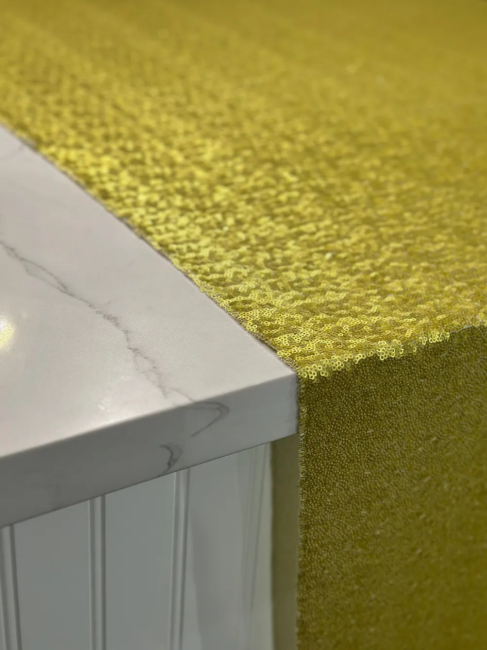 Glitz Sequins Table Linen in Chartreuse