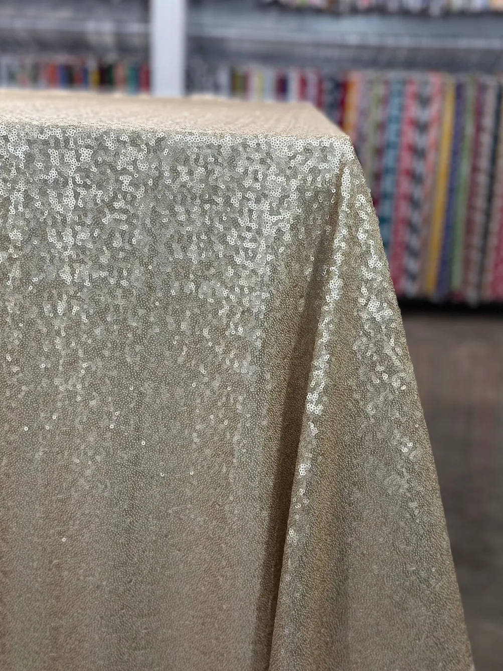 Glitz Sequins Table Linen in Champagne