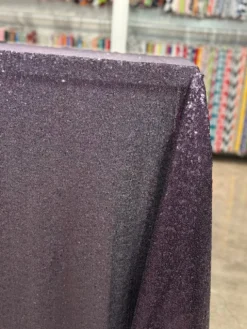 Glitz Sequins Table Linen in Eggplant