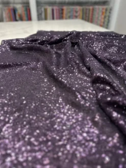 Glitz Sequins Table Linen in Eggplant
