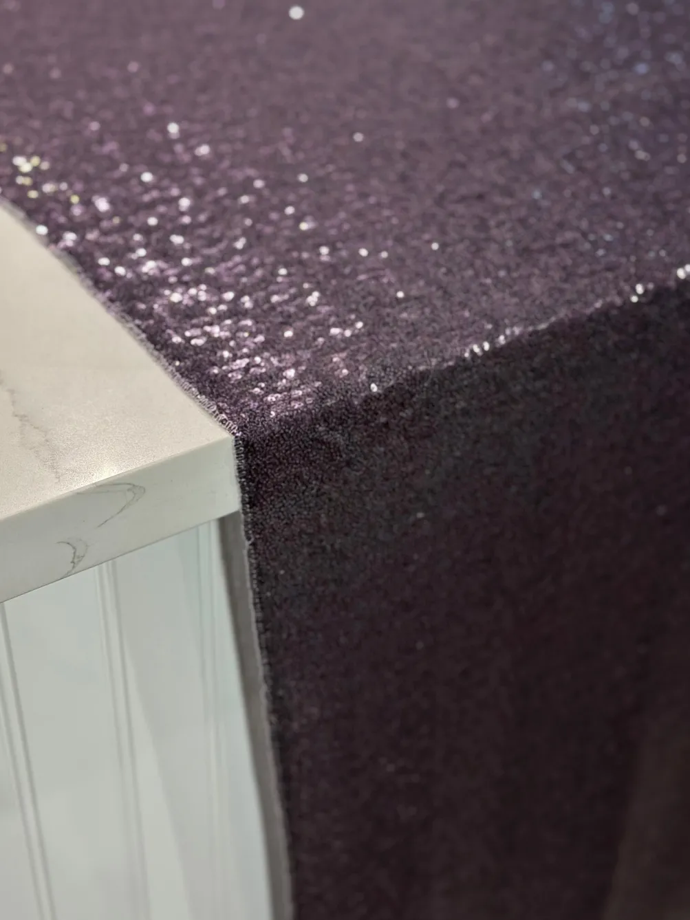 Glitz Sequins Table Linen in Eggplant