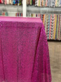 Glitz Sequins Table Linen in Fuchsia