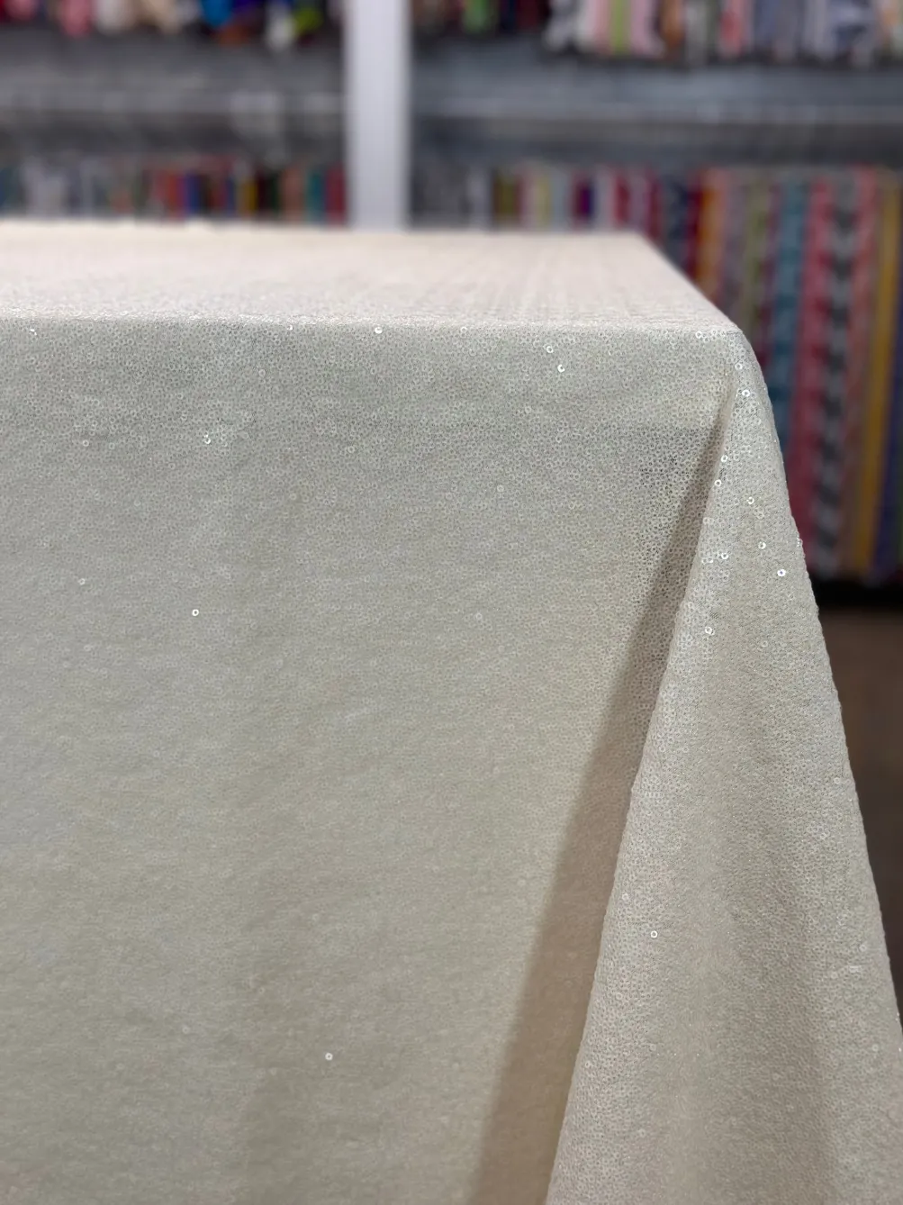 Glitz Sequins Table Linen in Ivory