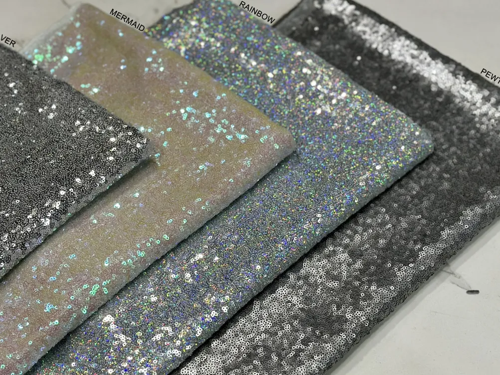 Glitz Sequins Table Linen in Pewter