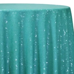 Glitz Sequins Table Linen in Teal Green