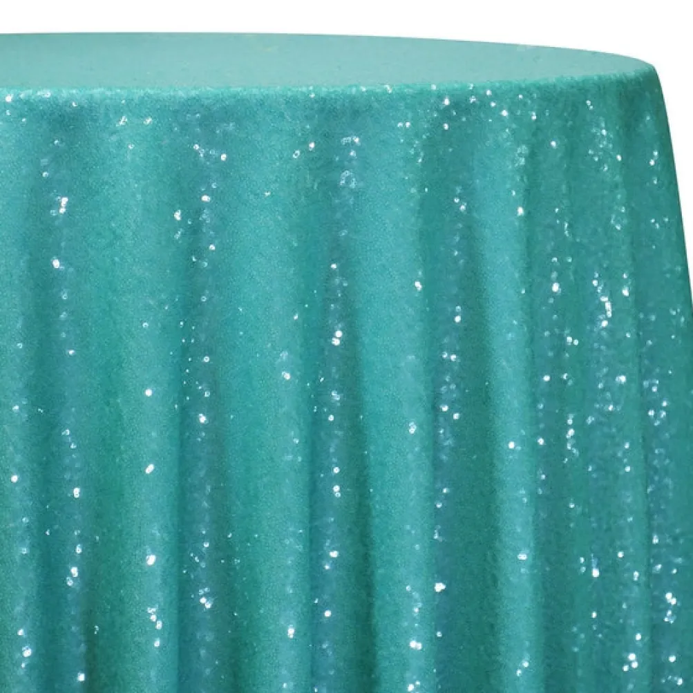 Glitz Sequins Table Linen in Teal Green