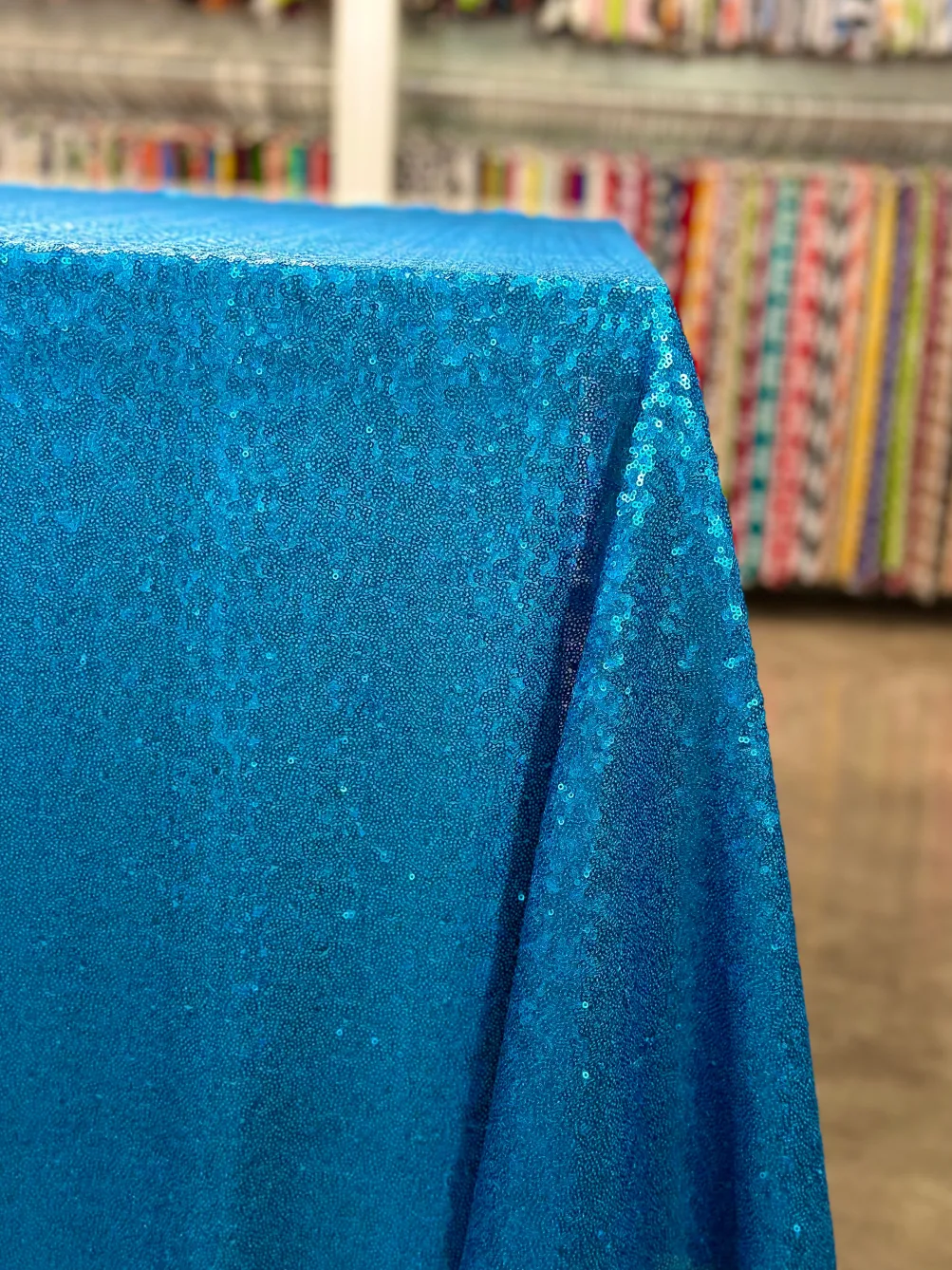 Glitz Sequins Table Linen in Turquoise