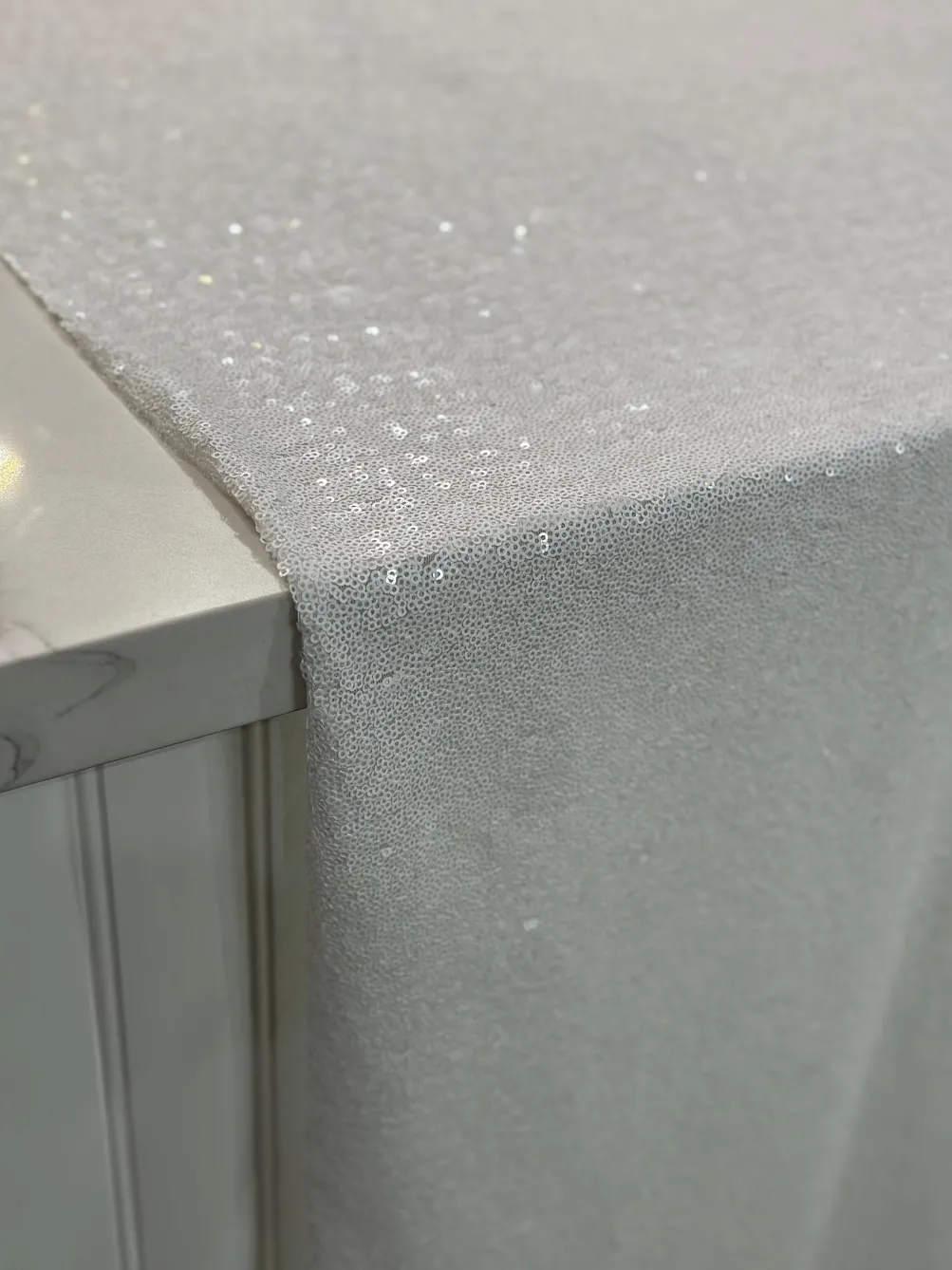 Glitz Sequins Table Linen in White
